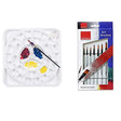 Isomars Colour Mixing Palette Square with Round Brush Set of 7 | 33 Well Plastic Paint Mixing Tray for Acrylic, Watercolor, Oil & Craft Painting | Artist Starter Kit - Isomars