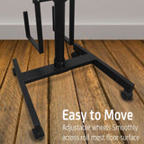 Isomars Computer Standing Desktop Workstation with Monitor Mount Adjustable Height with Keyboard & Mouse Tray Space for CPU Holder, Sit Stand Table Comes with Wheels for Easy to Move. - Isomars