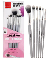 Isomars Creative - Blendng Brush - Round - Set of 6 - Artist Quality Brushes - Isomars