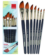 Isomars Dagger Paint Brush Set of 7 Artist Brushes for Acrylic & Watercolor - Isomars