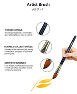 Isomars Dagger Paint Brush Set of 7 Artist Brushes for Acrylic & Watercolor - Isomars