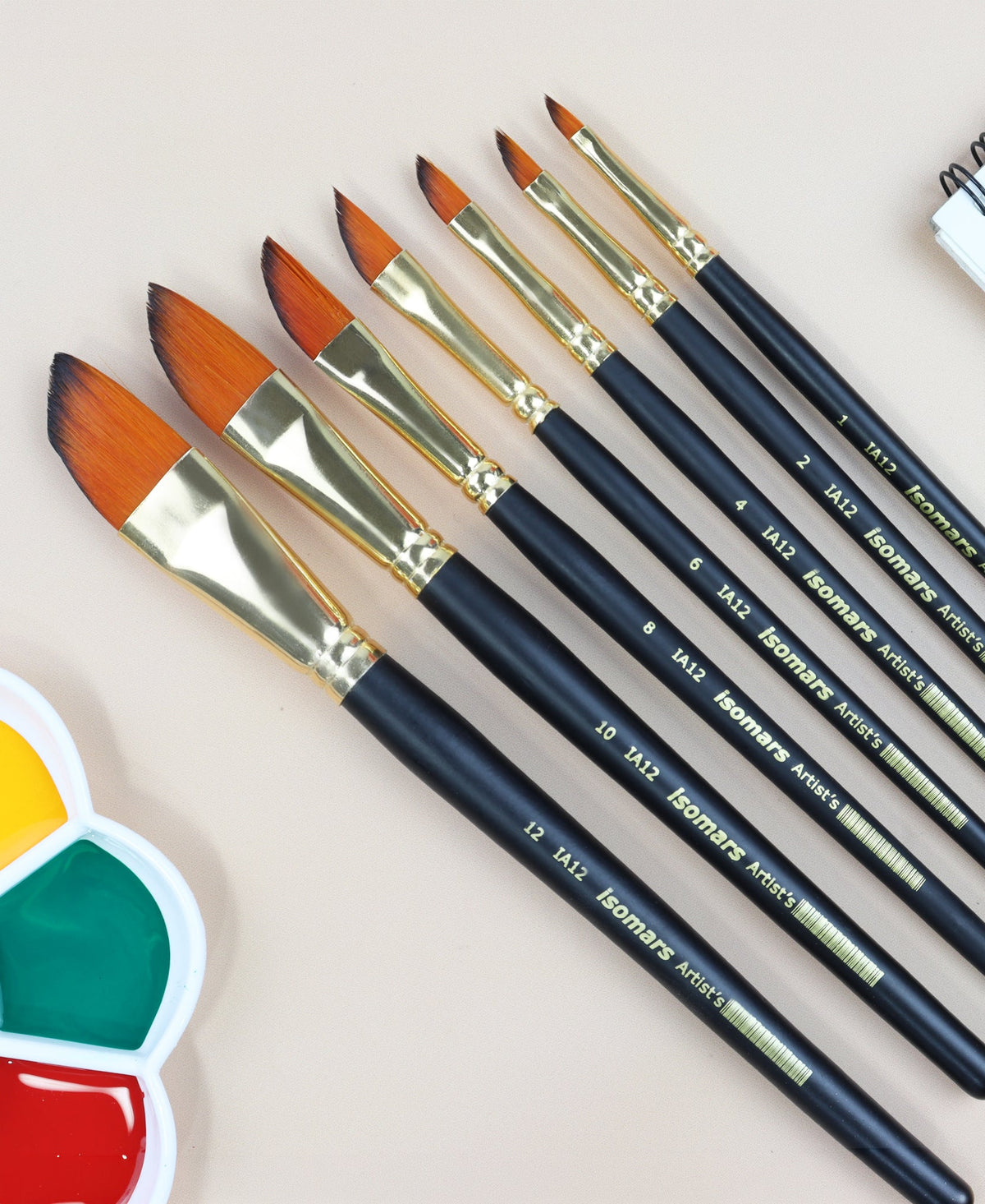Isomars Dagger Paint Brush Set of 7 Artist Brushes for Acrylic & Watercolor - Isomars
