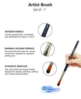 Isomars Deer Foot Paint Brush Set – Set of 7 Artist Brushes for Acrylic, Watercolor, Oil & Texture Effects – Ideal for Fur, Foliage, Stippling & Dry Brush Techniques - Isomars