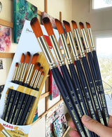 Isomars Deer Foot Paint Brush Set – Set of 7 Artist Brushes for Acrylic, Watercolor, Oil & Texture Effects – Ideal for Fur, Foliage, Stippling & Dry Brush Techniques - Isomars