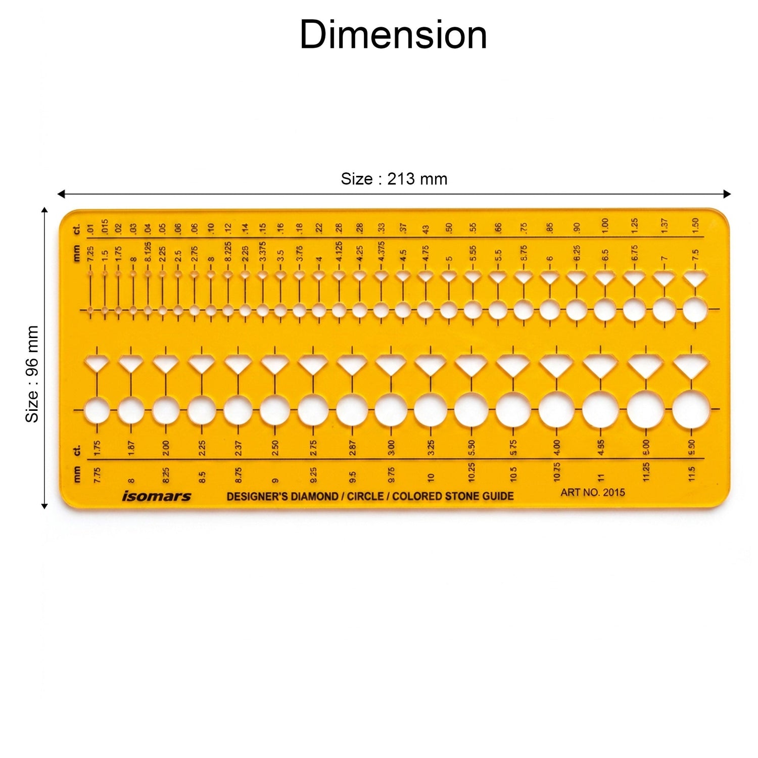 Isomars Designer's Diamond Circle & Colored Stone Guide Template No. 2015 - Isomars