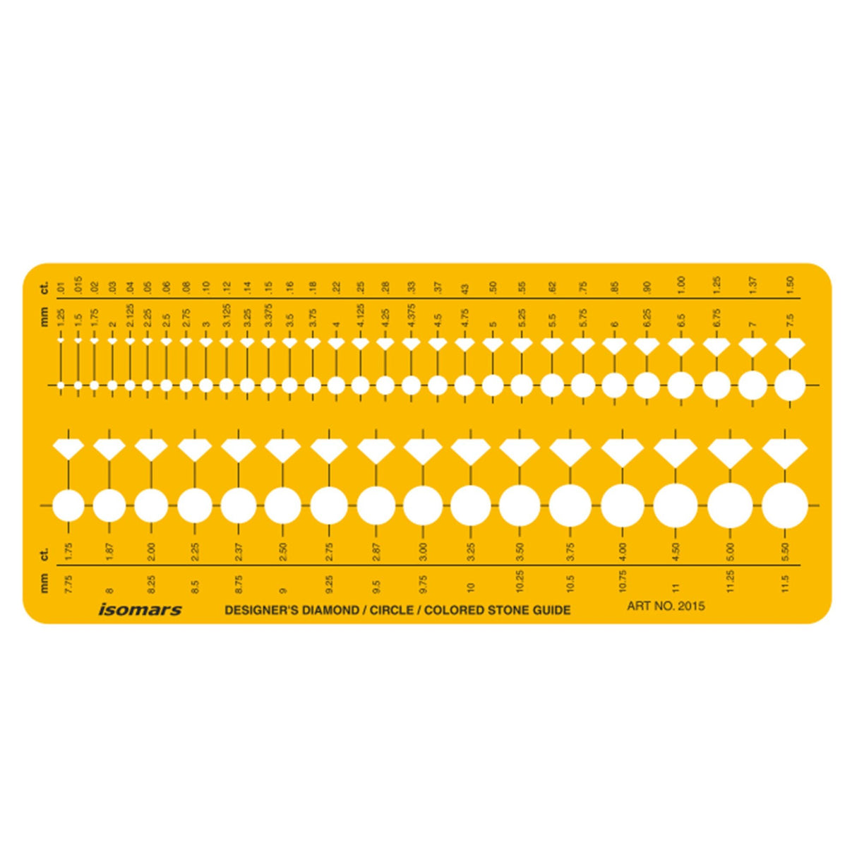 Isomars Designer's Diamond Circle & Colored Stone Guide Template No. 2015 - Isomars