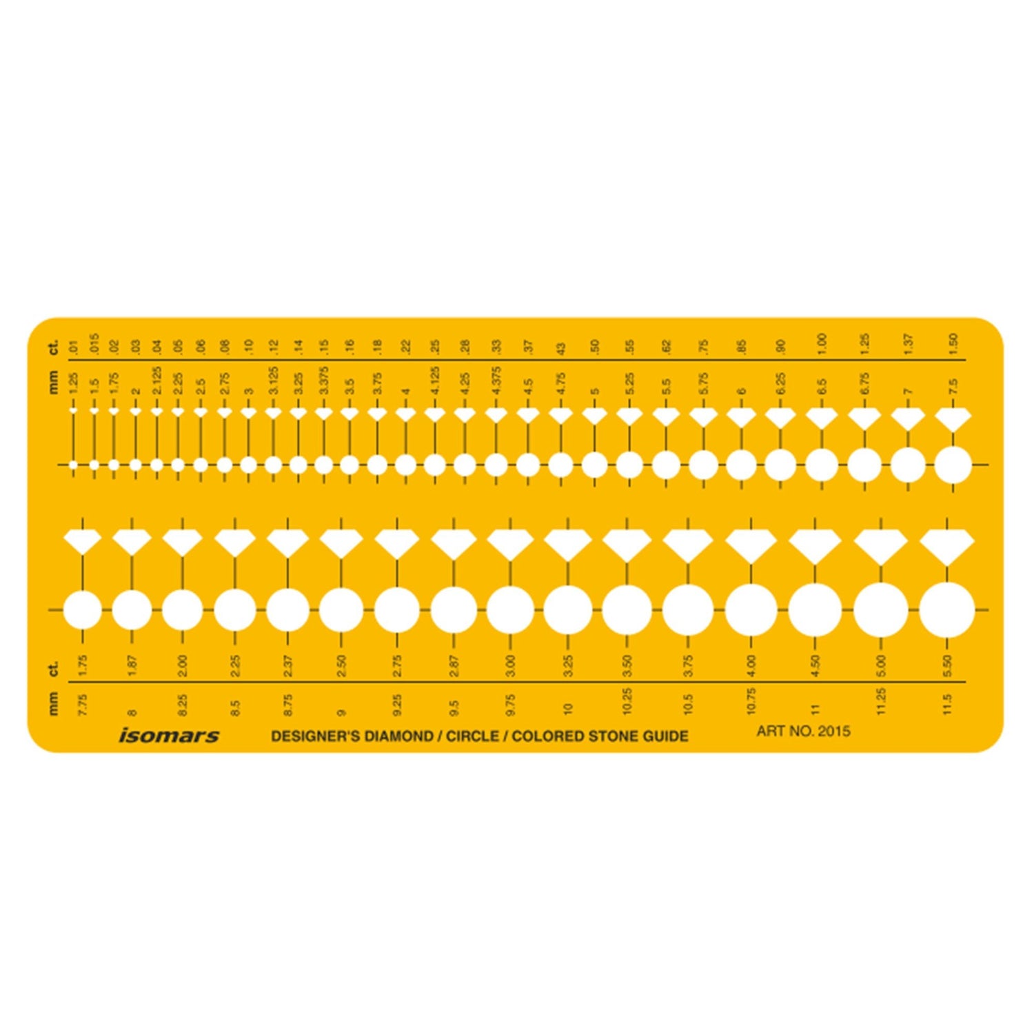 Isomars Designer's Diamond Circle & Colored Stone Guide Template No. 2015 - Isomars