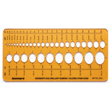 Isomars Designer's Oval Brilliant Diamond & Colored Stone Guide Template No. 2010 | Jewelry Designing Stencil for Gemstone Sketching, Ring & Ornament Design | Transparent Plastic Template - Isomars