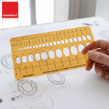 Isomars Designer's Oval Brilliant Diamond & Colored Stone Guide Template No. 2010 | Jewelry Designing Stencil for Gemstone Sketching, Ring & Ornament Design | Transparent Plastic Template - Isomars