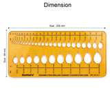 Isomars Designer's Pear Brilliant Diamond & Colored Stone Guide Template No. 2011 | Jewelry Design Stencil for Pear Cut Gemstone Sketching, Ring & Ornament Drafting | Transparent Plastic - Isomars