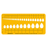 Isomars Designer's Pear Brilliant Diamond & Colored Stone Guide Template No. 2011 | Jewelry Design Stencil for Pear Cut Gemstone Sketching, Ring & Ornament Drafting | Transparent Plastic - Isomars