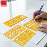 Isomars Designing Templates Combo Set of 11 | Architectural, Engineering & Interior Design Drafting Templates with Broad Scale Ruler for Technical Drawing, CAD Sketching & Planning - Isomars
