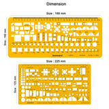 Isomars Designing Templates Combo Set of 11 | Architectural, Engineering & Interior Design Drafting Templates with Broad Scale Ruler for Technical Drawing, CAD Sketching & Planning - Isomars