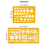 Isomars Designing Templates Combo Set of 11 | Architectural, Engineering & Interior Design Drafting Templates with Broad Scale Ruler for Technical Drawing, CAD Sketching & Planning - Isomars
