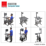 Isomars Desktop & Laptop Multipurpose Table and Adjustable Height & angles, Computer Workstation, Monitor Arm Pipe - Useful for Using Gadgets Like Desktop, Laptop Made In India (Black) - Isomars