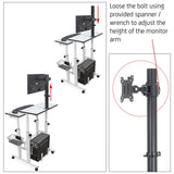 Isomars Desktop & Laptop Multipurpose Table and Adjustable Height & angles, Computer Workstation, Monitor Arm Pipe - Useful for Using Gadgets Like Desktop, Laptop Made In India (WHITE) - Isomars