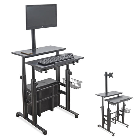 Isomars Desktop & Laptop Multipurpose Table and Adjustable Height & angles, Computer Workstation, Monitor Arm Pipe - Useful for Using Gadgets Like Desktop, Laptop Made In India (Black) - Isomars