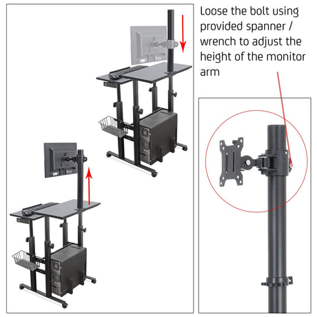 Isomars Desktop & Laptop Multipurpose Table and Adjustable Height & angles, Computer Workstation, Monitor Arm Pipe - Useful for Using Gadgets Like Desktop, Laptop Made In India (Black) - Isomars