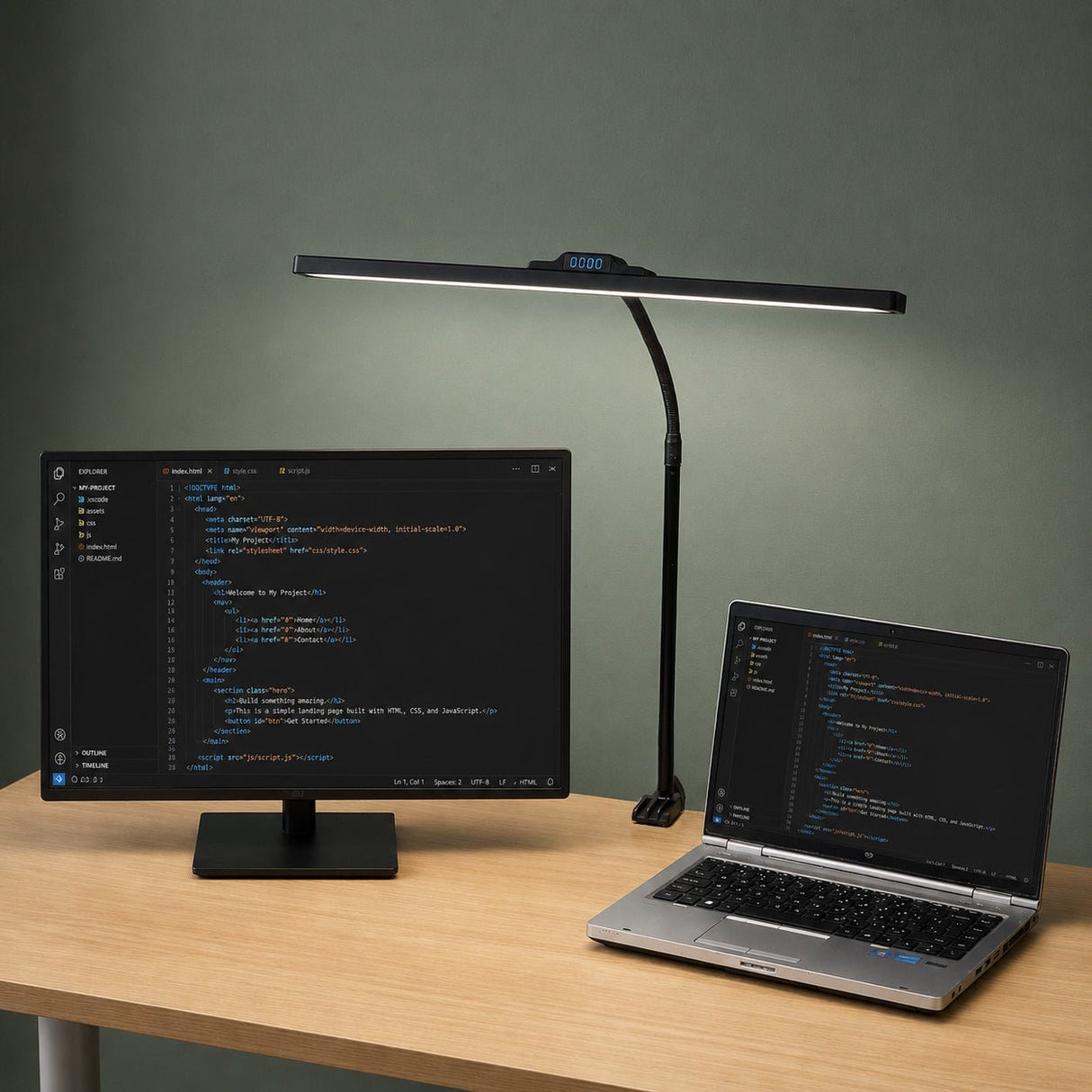 Isomars Desktop Table lamp, Overhead LED Desk Lamp Light, Table Holding clamp, Study, Computer lamp, 24" Light bar Flexible Gooseneck, 3 Color Mode, for Desktop, Bedroom, Office, Reading, etc - Isomars