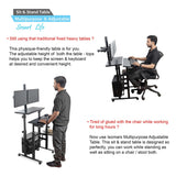 Isomars Desktop Table with dual Monitor Mount - Adjustable Height & Angles, Computer Workstation Useful for Gadgets Like Desktop, Laptop- Made in India (Black). - Isomars