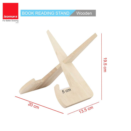 Isomars Detachable Wooden Book Stand for Hands Free Reading | Easy to Carry Portable Design - Isomars