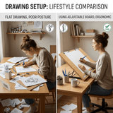 Isomars Drawing Board - Table Model Foldable Board with Clips - Drawing & Drafting Board - Isomars