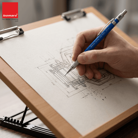 Isomars Drawing Board - Table Model Foldable Board with Clips - Drawing & Drafting Board - Isomars