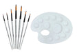 Isomars Drawing Brush Set Round Set of 7 with Colour Palette | Premium Golden Taklon Synthetic Artist Brushes with White Mixing Palette for Acrylic, Watercolor, Oil & Face Painting - Isomars