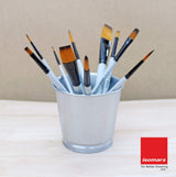 Isomars Drawing Brush Set Round Set of 7 with Colour Palette | Premium Golden Taklon Synthetic Artist Brushes with White Mixing Palette for Acrylic, Watercolor, Oil & Face Painting - Isomars