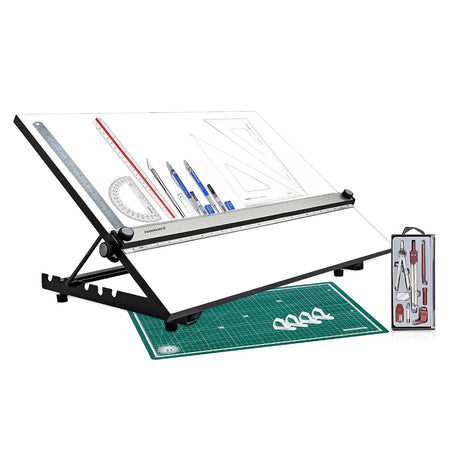 Isomars Drawing Drafting Board -A2 - 18.5"x25.5" Table Model | Set Of 10 - Technical Drawing & Drafting Items Ideal for Architects, Engineers, Designers & Artists Students and Professionals - Isomars