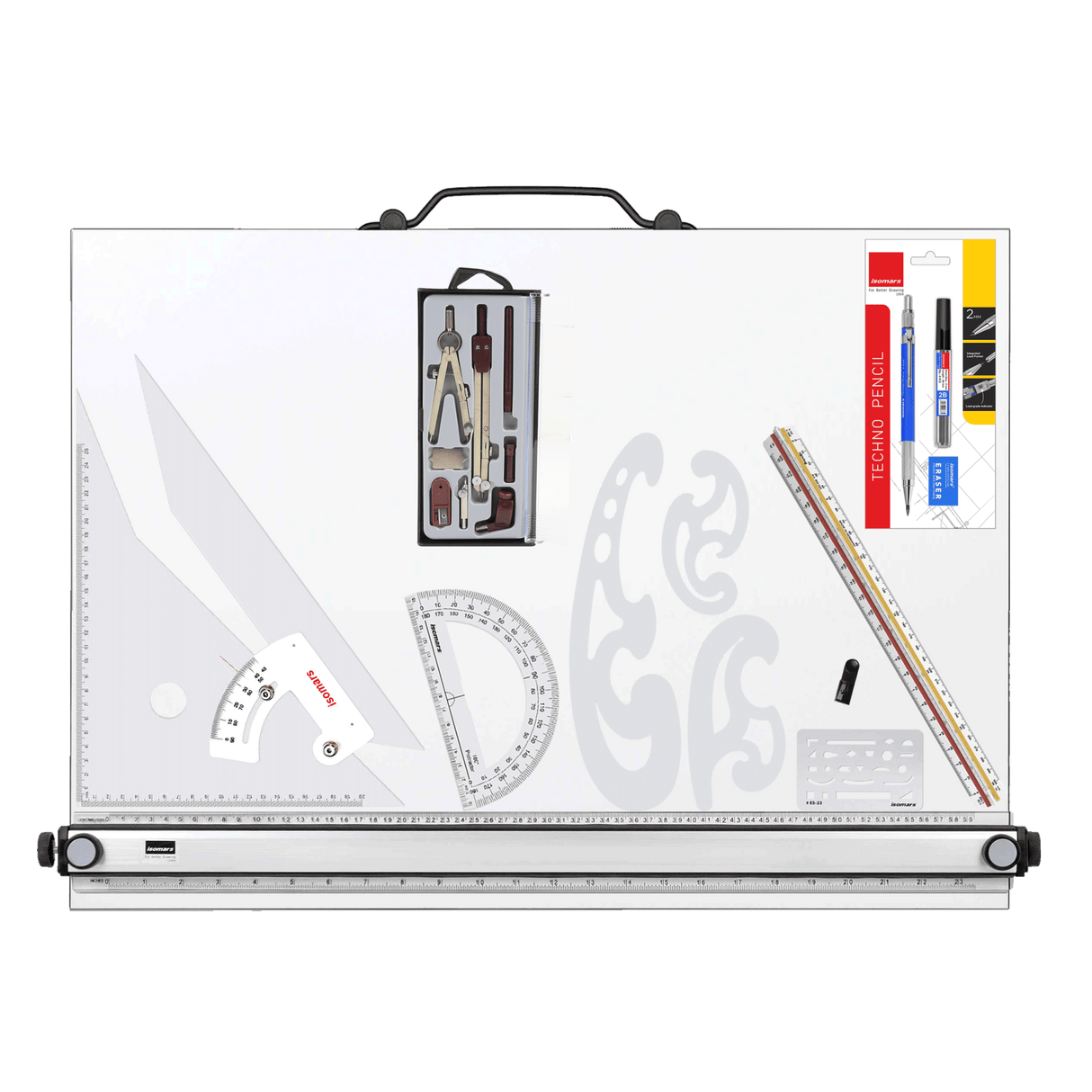 Isomars Drawing Drafting Board Architect Kit - Board Size 18'' x 25'' - Isomars
