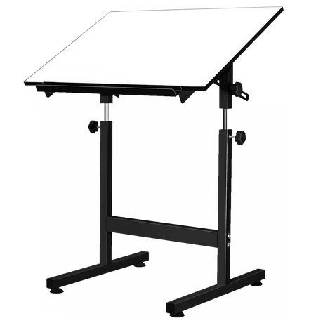 Isomars Drawing Drafting Board Table - Scholar Adjustable Height & Angle with White Laminated Plain Board 25.5"x35" - Isomars