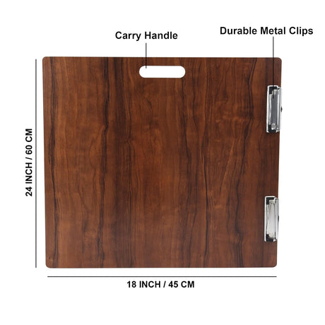Isomars Drawing Sketch Board - 18" x 24" Portable for Artists, Students & Designers – Ideal for Drawing, Sketching, Drafting & Painting (18x24 Inch (Dark Brown)) - Isomars