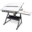 Isomars Drawing Table (College) - with White 25.5" x 35" Drafting Board With Parallel Bar and 14" x 20" Sliding Board - Isomars