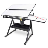 Isomars Drawing Table (College) - with White 25.5" x 35" Drafting Board With Parallel Bar and 14" x 20" Sliding Board - Isomars