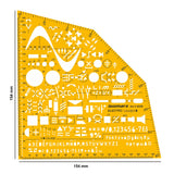 Isomars Electrical Drawing Template, Electro Stencil, Orange Plastic, 154x154mm - Isomars