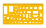 Isomars Electricity Template, 1:100 Scale Drawing Stencil, Orange - Isomars