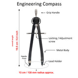Isomars Engineering Compass with 2mm Lead & Sharpener - Isomars