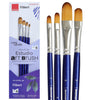 Isomars Estudio Filbert Paint Brush Set of 4 | Professional Synthetic Long Handle Filbert Artist Brushes for Blending, Soft Edges, Curved Strokes & Shading | Acrylic, Watercolor, Oil & Gouache Painting - Isomars