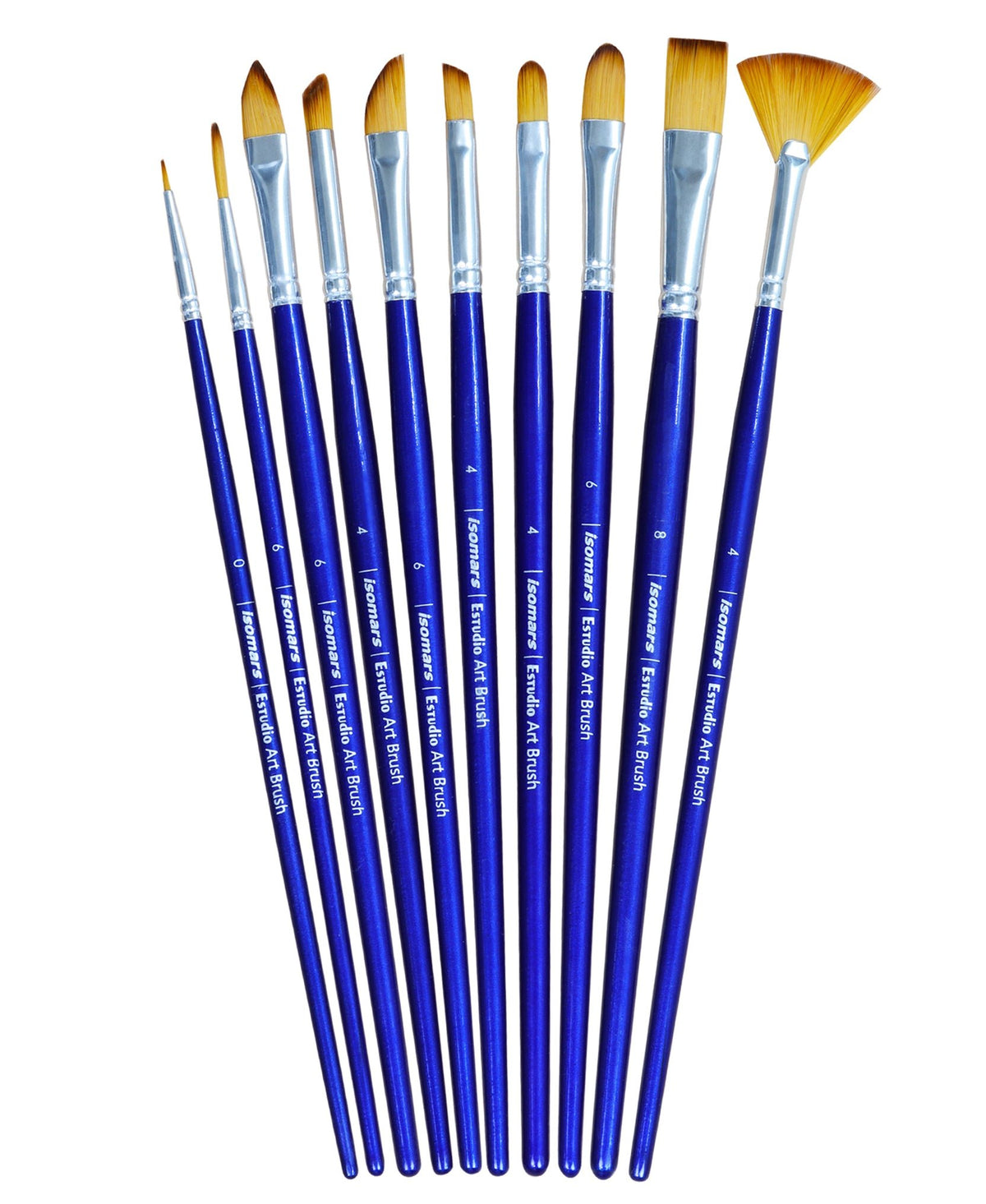Isomars Estudio Professional Paint Brush Set of 10 for Acrylic & Oil - Isomars
