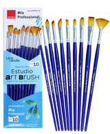 Isomars Estudio Professional Paint Brush Set of 10 for Acrylic & Oil - Isomars