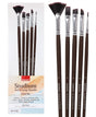 Isomars Extra Long Handle Artist Mix Paint Brush Set of 5 for Acrylic, Watercolor & Oil Painting - Isomars