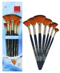 Isomars Fan Paint Brush Set of 7 | Sizes 1, 2, 4, 6, 8, 10 & 12 - Isomars