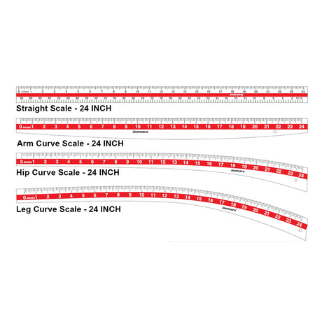 Isomars Fashion Designing Tailoring Scale Set of 8 Rulers - Isomars