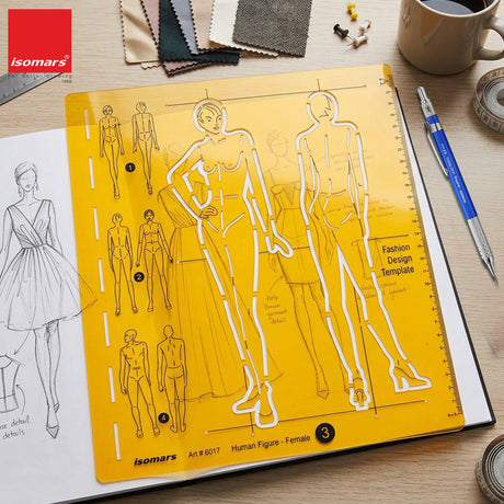 Isomars Female Fashion Design Figure Template Drawing Stencil - Isomars