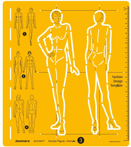Isomars Female Fashion Design Figure Template Drawing Stencil - Isomars