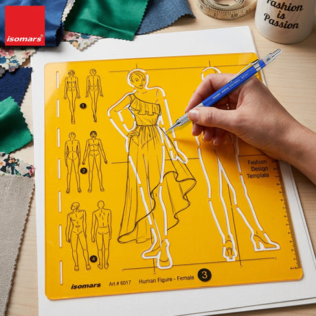 Isomars Female Fashion Design Figure Template Drawing Stencil - Isomars