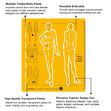 Isomars Female Fashion Design Figure Template Drawing Stencil - Isomars
