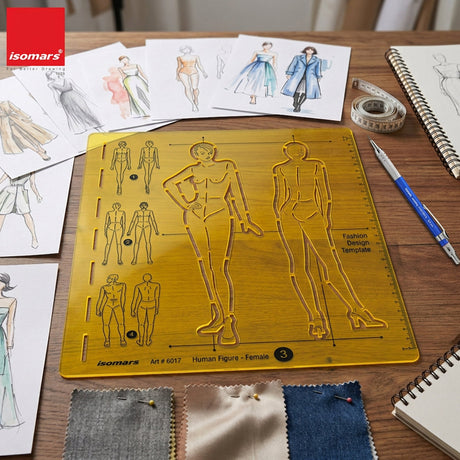 Isomars Female Fashion Design Figure Template Drawing Stencil - Isomars