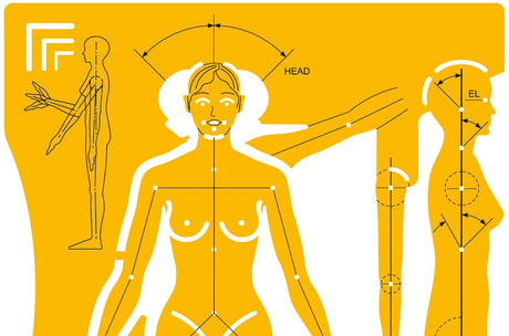 Isomars Female Human Figure Template 1/8 Scale Fashion Stencil - Isomars